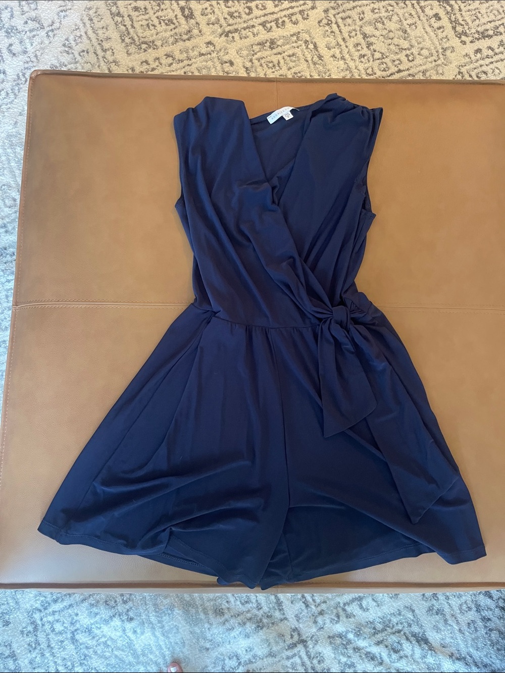 Annalee + Hope Navy Wrap Romper with Side Tie